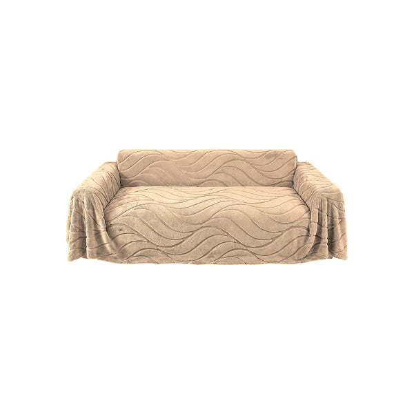 VelloDrape Soft Plush Sofa Throw - Khaki