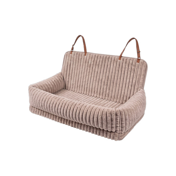 RoadCradle Ribbed Plush Dog Car Seat Bed