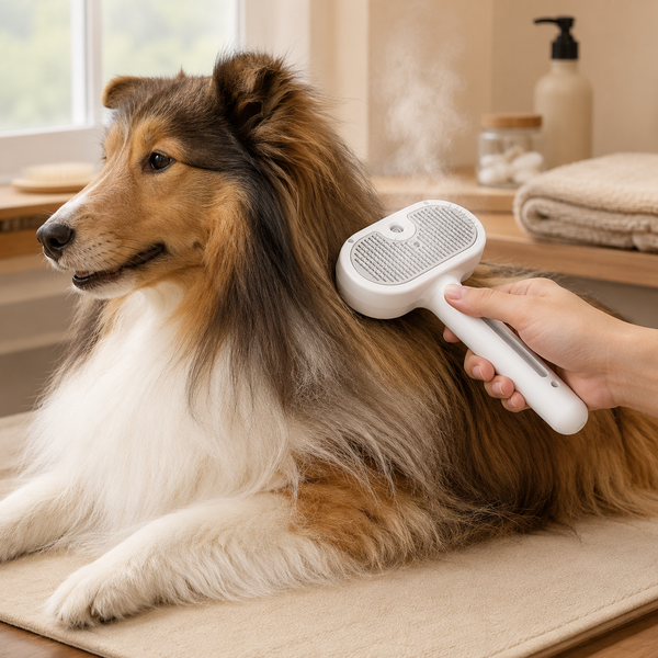 SteamSlick Self-Cleaning Pet Grooming Brush