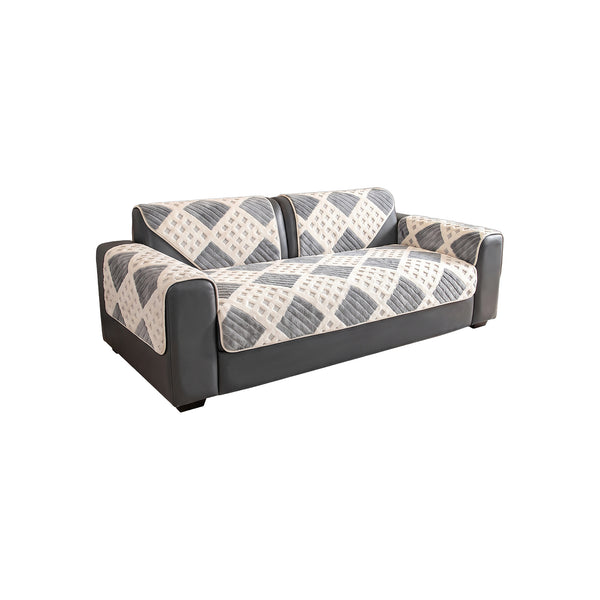 WaffleDrift Thick Plush Sofa Cover - Grey