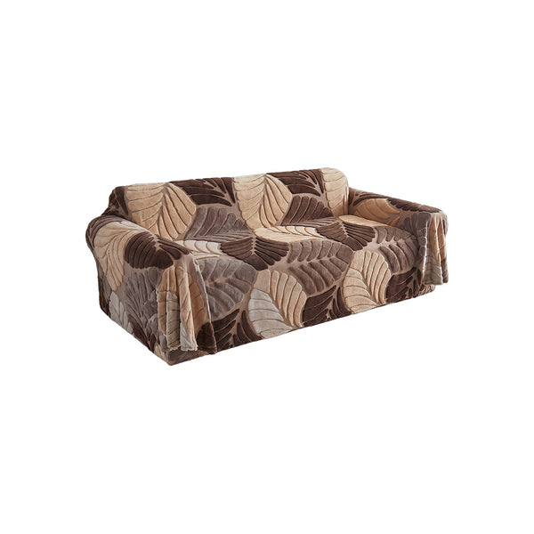 LeafLoft Thick Plush Sofa Throw - Brown