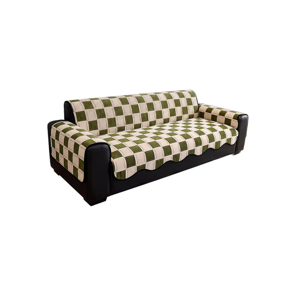 PlaidPop Chenille Sofa Cover - Green