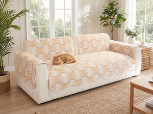 PlaidPop Chenille Sofa Cover in everyday use