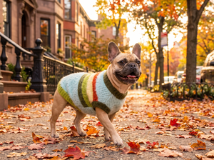 StripeCollar Knitted Dog Jumper lifestyle photo