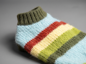 StripeCollar Knitted Dog Jumper detail close up