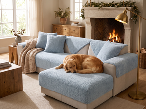 LambLoft Sherpa Fleece Sofa Cover lifestyle photo
