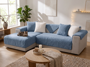 LambLoft Sherpa Fleece Sofa Cover in everyday use