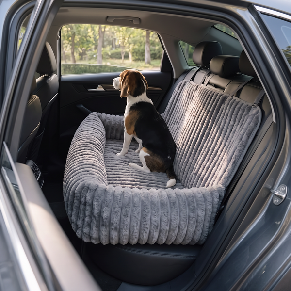 RoadCradle - Grey, with a beagle