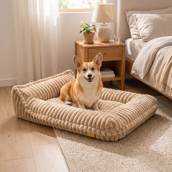 CordCove - Khaki, with a corgi