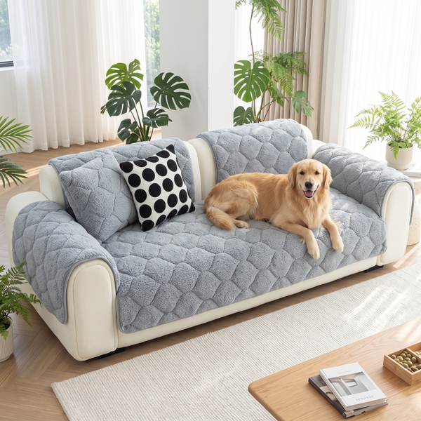 SherpaMist - Light Grey, with a dog