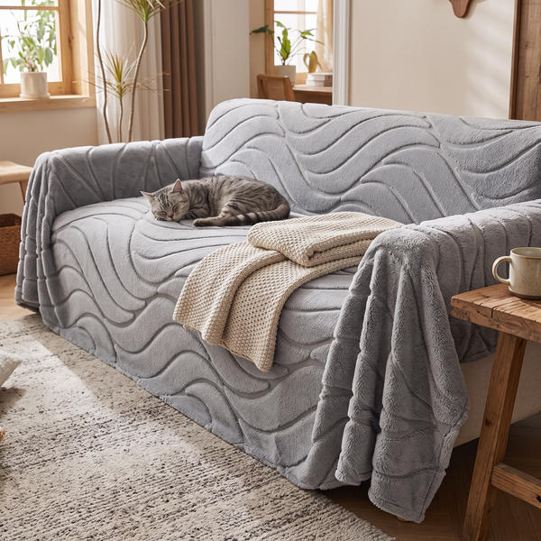 VelloDrape - Grey, with a cat