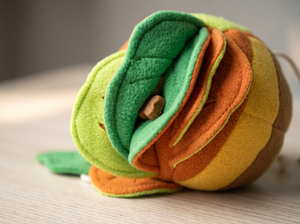 SnuffLeaf Treat Hiding Puzzle Ball Toy detail close up