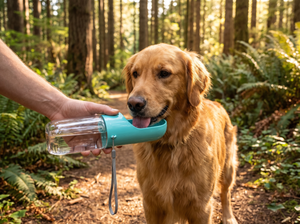TrailGulp Push Lock Dog Water Bottle lifestyle photo