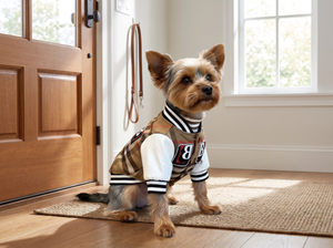 PlaidSlugger Sporty Baseball Dog Jacket in everyday use