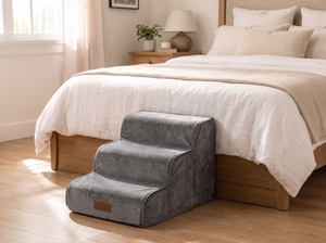 LoftPaws 2 in 1 Foam Dog Stairs and Mat in grey