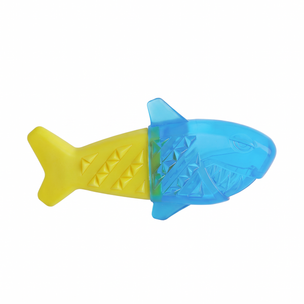 SplashChill Floating Dog Chew Toy Shark on white background
