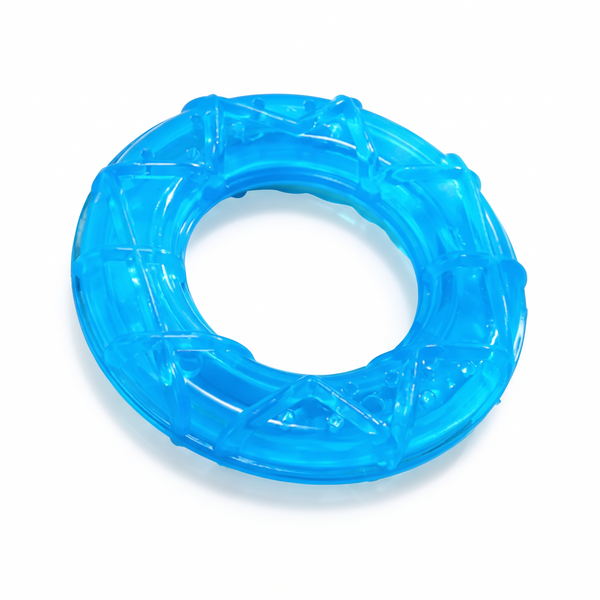 FrostPop Freezable Dog Chew Toy Ring on white background