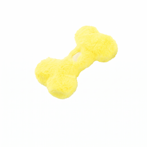 HonkBone Squeaky Plush Dog Toy Yellow on white background