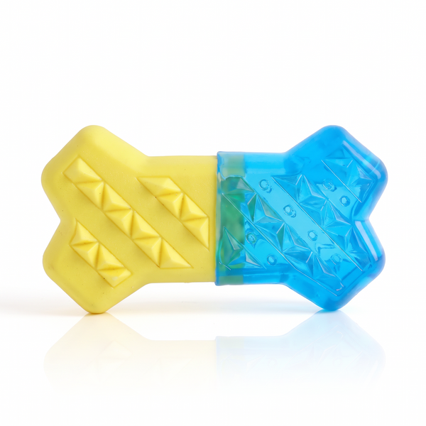 SplashChill Floating Dog Chew Toy Bone on white background