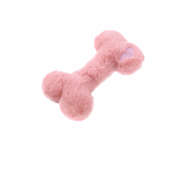 HonkBone Squeaky Plush Dog Toy Pink on white background