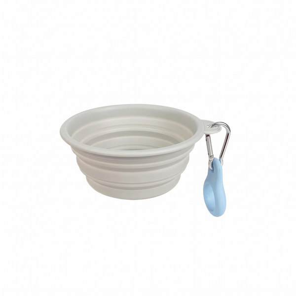 TrailFold Collapsible Dog Bowl Grey on white background