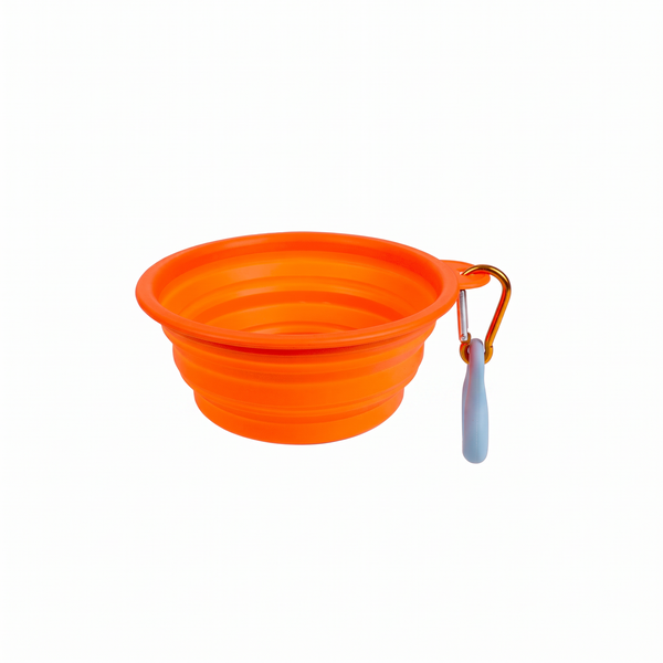 TrailFold Collapsible Dog Bowl Orange on white background