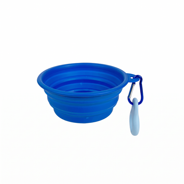 TrailFold Collapsible Dog Bowl Blue on white background