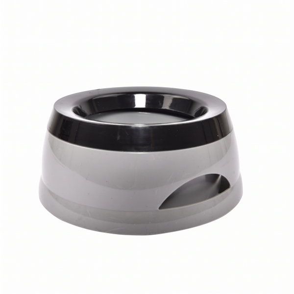 DriftDisk No-Spill Dog Water Bowl Grey on white background