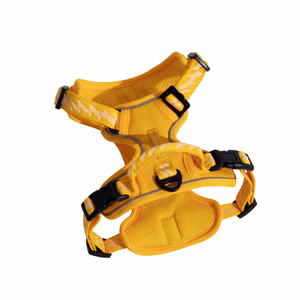 TrailFlex Reflective Dog Harness Yellow on white background