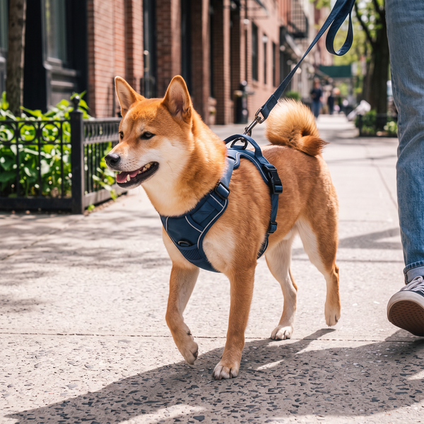 TrailFlex Reflective Dog Harness Blue in use
