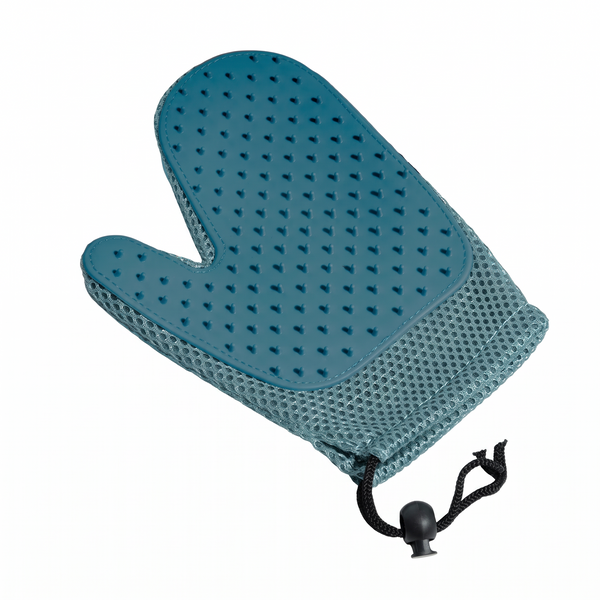 GlideMitt Double-Sided Grooming Glove - Blue