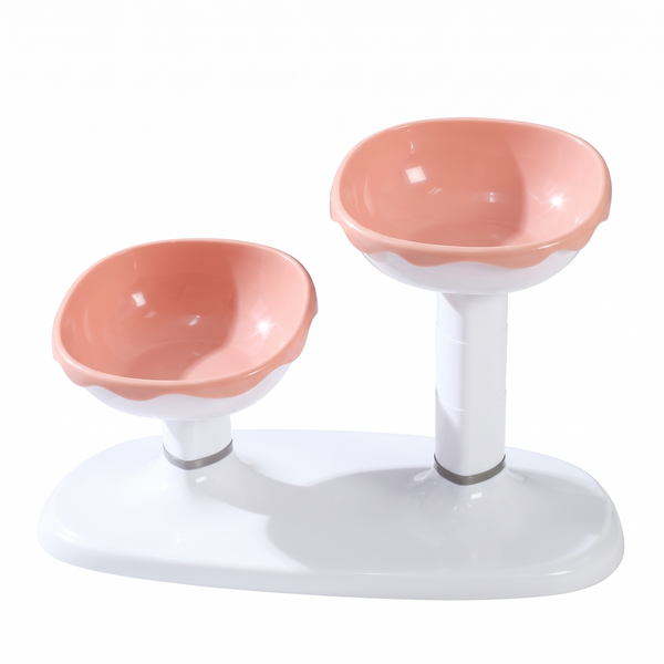 LiftDuo Raised Double Pet Bowl - Pink