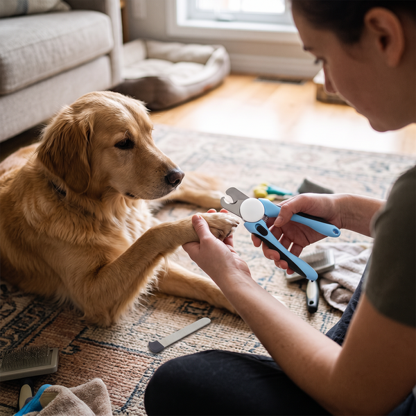 TrimGuard Precision Pet Nail Clipper in use