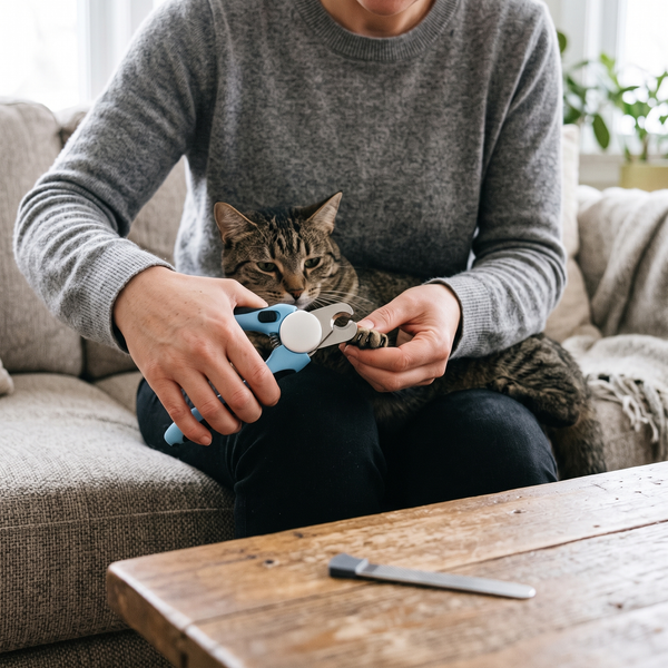 TrimGuard Precision Pet Nail Clipper in use