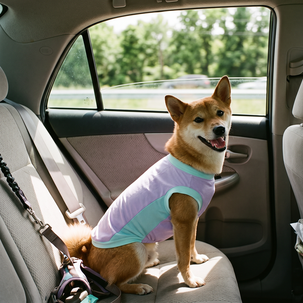 SunWisp Ice Silk Cooling Dog Vest in Purple - lifestyle 2