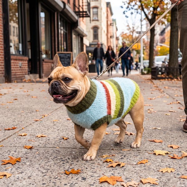 StripeCollar Knitted Dog Jumper - lifestyle 1