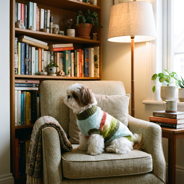 StripeCollar Knitted Dog Jumper - lifestyle 2