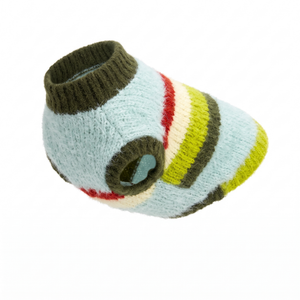StripeCollar Knitted Dog Jumper - white background