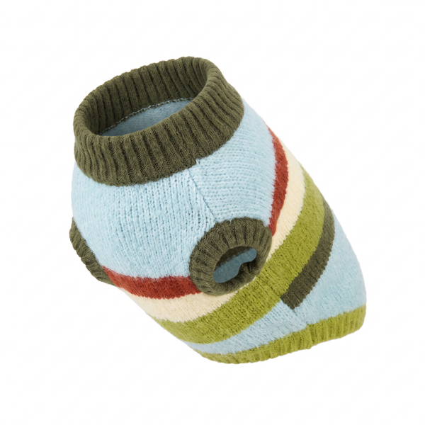 StripeCollar Knitted Dog Jumper - white background