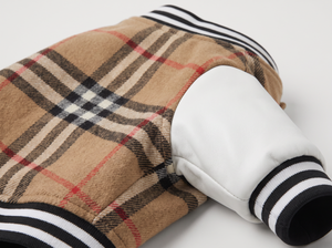 PlaidSlugger Dog Baseball Jacket detail close up