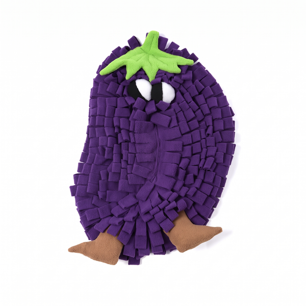 VeggieSniff Dog Snuffle Mat Slow-Feeding Foraging Toy - Eggplant