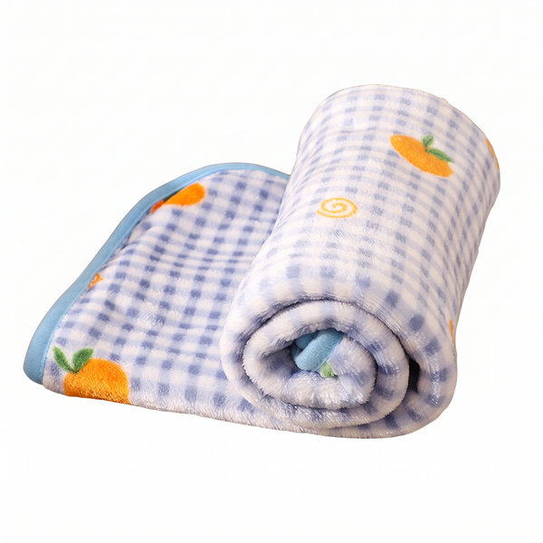 PawKnead Pet Blanket Super-Soft Flannel Cat & Dog Throw - Blue Plaid