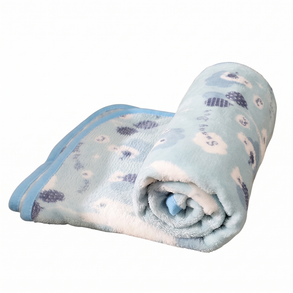 PawKnead Pet Blanket Super-Soft Flannel Cat & Dog Throw - Blue Bear