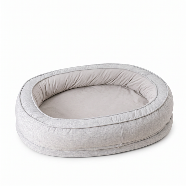 HugRing Orthopaedic Donut Bed Anti-Slip Dog & Cat Cuddler - Grey