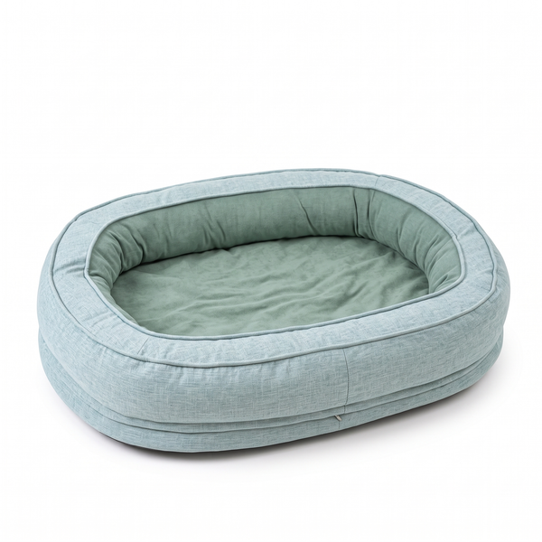 HugRing Orthopaedic Donut Bed Anti-Slip Dog & Cat Cuddler - Lake Green