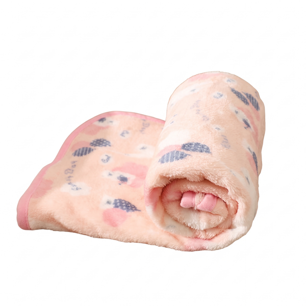 PawKnead Pet Blanket Super-Soft Flannel Cat & Dog Throw - Pink Bear