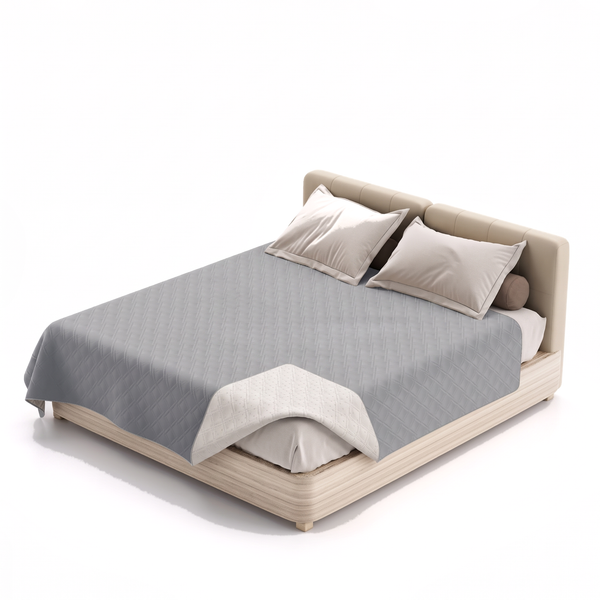 DrySpread Waterproof Pet Blanket TPU-Lined Couch Cover - Light Grey