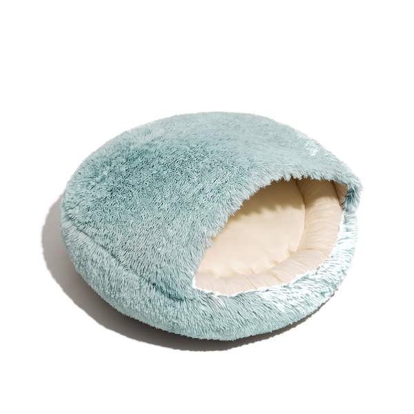 HideawayPod Covered Pet Bed Plush Hooded Cave Nest - Green