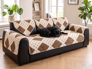 WaffleDrift Thick Plush Sofa Cover lifestyle photo